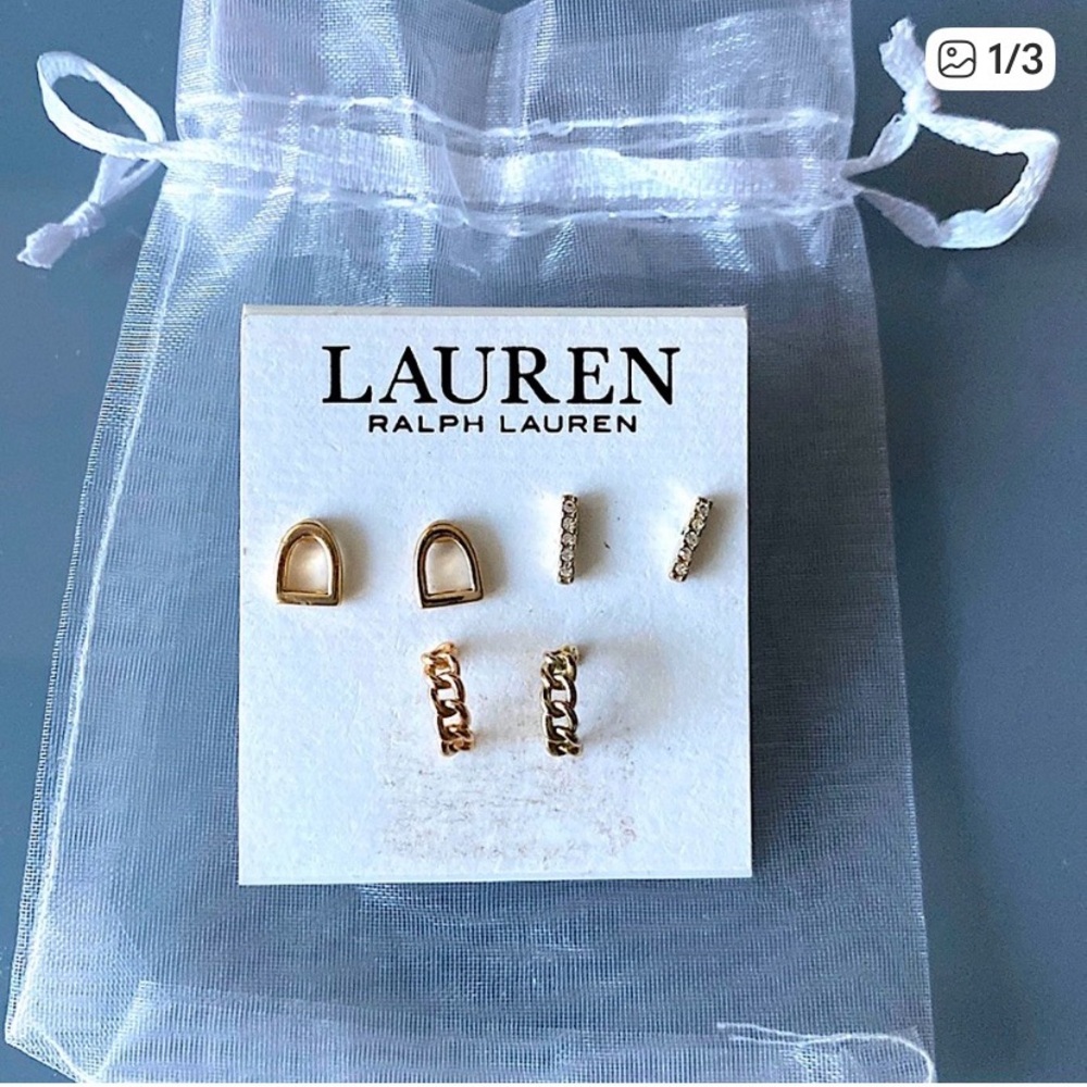 🩶💛 Ralph Lauren Gold and Silver Earring Trio